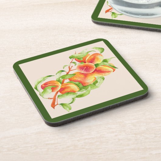 'Peach Paradise' auf einem Untersetzer-Set Getränkeuntersetzer (Linke Seite)