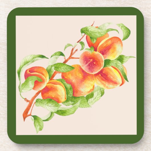 'Peach Paradise' auf einem Untersetzer-Set Getränkeuntersetzer (Vorderseite)
