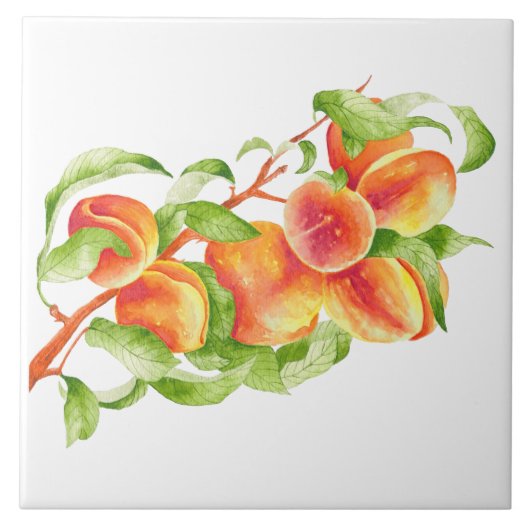 'Peach Paradise' auf einer Keramik Tile Fliese (Vorderseite)
