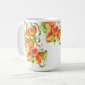 "Peach Paradise" auf einer klassischen Tasse (Vorderseite Links)