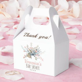 Peach Pastel Botanical Baby Dusche Vielen Dank Geschenkschachtel