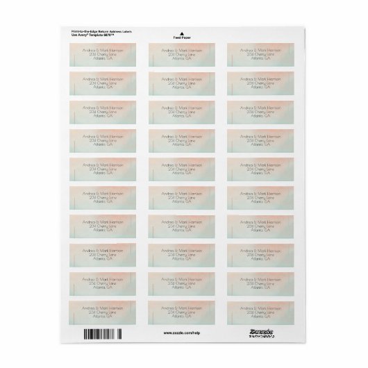 Peach Pastel Minimalistisch Romantische Rücksendea (Vorne)