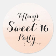 Peach Pastel Ombre Sweet 16 Aufkleber