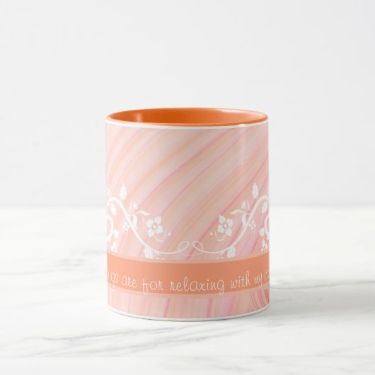 Peach Pastel Spirals Retorale Kunst Tasse (Zentrum)