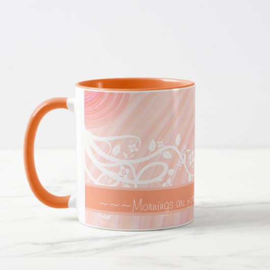 Peach Pastel Spirals Retorale Kunst Tasse (Links)