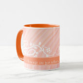 Peach Pastel Spirals Retorale Kunst Tasse (Vorderseite Links)