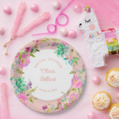 Peach Pastor Floral Profusion Brautparty Pappteller (Party)