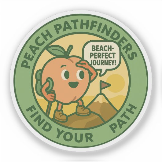Peach Pathfinders Find Your Path Aufkleber (Vorderseite)