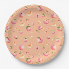Peach Pattern Birthday Pappteller
