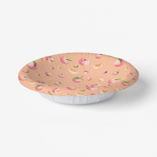 Peach Pattern Birthday Pappteller (Gewinkelt)