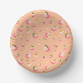 Peach Pattern Birthday Pappteller (Vorderseite)