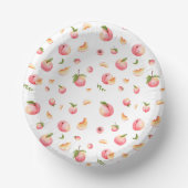 Peach Pattern Birthday Pappteller (Vorderseite)