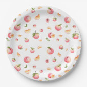 Peach Pattern Birthday Pappteller (Vorderseite)