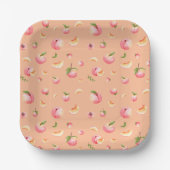 Peach Pattern Birthday Pappteller (Vorderseite)