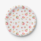 Peach Pattern Birthday Pappteller (Vorderseite)