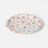 Peach Pattern Birthday Pappteller (Schrägansicht)