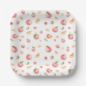 Peach Pattern Birthday Pappteller (Vorderseite)