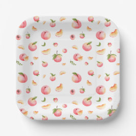 Peach Pattern Birthday Pappteller