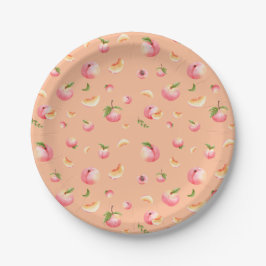 Peach Pattern Birthday Pappteller