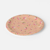 Peach Pattern Birthday Pappteller (Schrägansicht)