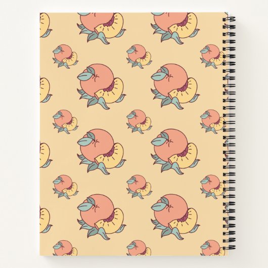 Peach Pattern Composition Notebook Notizblock (Rückseite)
