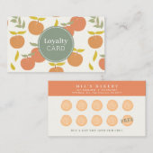 Peach Pattern Cream Loyalty Card Visitenkarte (Vorne/Hinten)