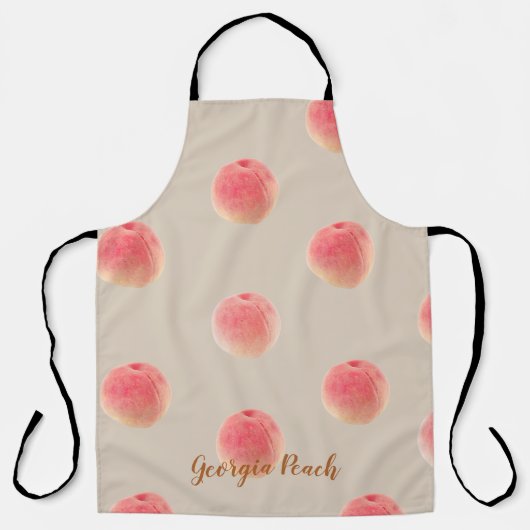 Peach Pattern Kitchen Apron – Peach State Style Schürze (Vorderseite)