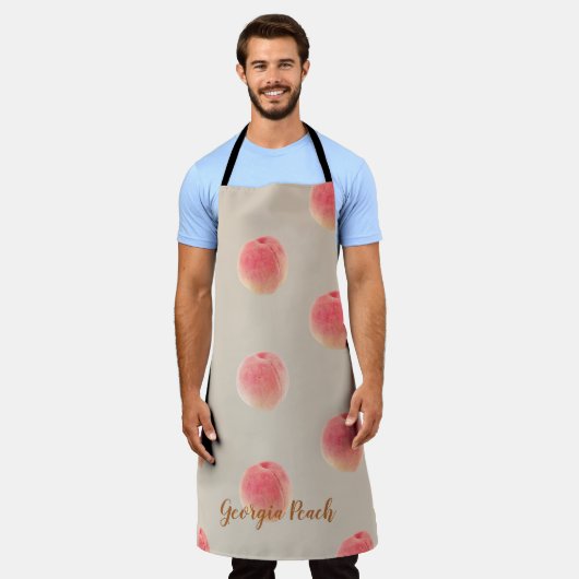 Peach Pattern Kitchen Apron – Peach State Style Schürze (Getragen)