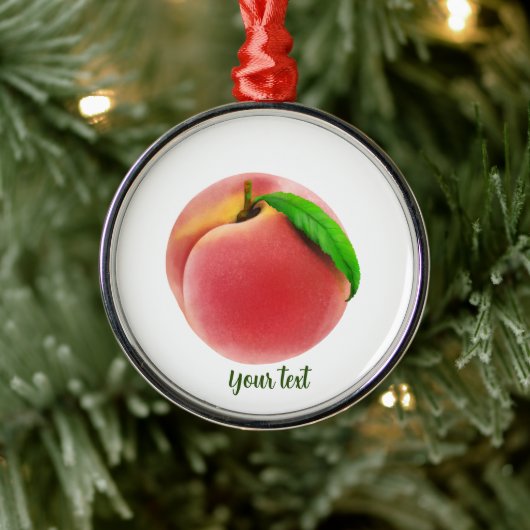 Peach Peach Customize auf beiden Seiten Handbemalt Ornament Aus Metall (Baum)