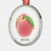 Peach Peach Customize auf beiden Seiten Handbemalt Ornament Aus Metall (Links)