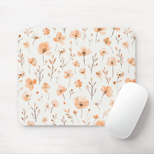 Peach Peach Flowers Mousepad (Mit Mouse)