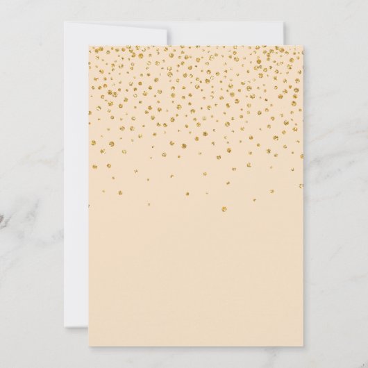 Peach Peonera und Glitzer Tiara Quinceanera Einladung (Rückseite)