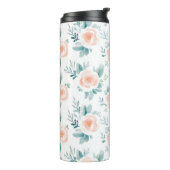 Peach Peonies Spring Floral Thermosbecher (Nach links gedreht)
