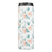 Peach Peonies Spring Floral Thermosbecher (Rückseite)
