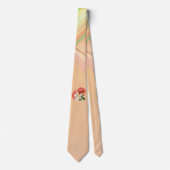 Peach Peonies und Ghost Orchid Krawatte (Vorderseite)