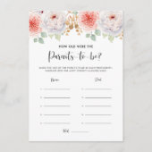 Peach Peonies und Gold Blätter Eltern Altersbeurte Begleitkarte (Vorderseite)