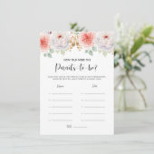 Peach Peonies und Gold Blätter Eltern Altersbeurte Begleitkarte (Stehend Vorderseite)