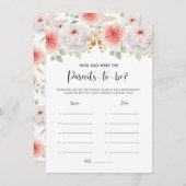 Peach Peonies und Gold Blätter Eltern Altersbeurte Begleitkarte (Vorne/Hinten)