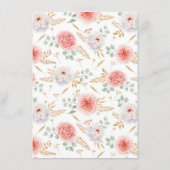 Peach Peonies und Gold Blätter Raten Sie das Preis Begleitkarte (Rückseite)