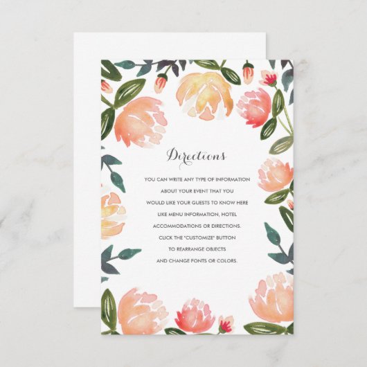 Peach Peonies Wedding Insert (Vorne/Hinten)