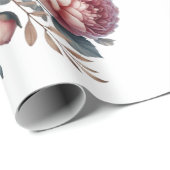 Peach Peonings on White Personalisiert Wedding/Dus Geschenkpapier (Rolleneckpunkt)