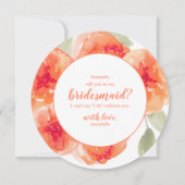 Peach Peonoral Werden Sie meine Bridesmaid Einladung (Vorderseite)