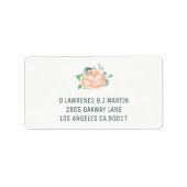 Peach Peony Address Labels Adressaufkleber (Vorne)