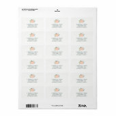 Peach Peony Address Labels Adressaufkleber (Vorne)