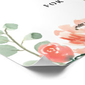 Peach Peony and Hydrangea Brautparty Willkommen Poster (Ecke)