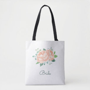 Peach Peony Blume Bridal Tasche