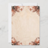 Peach Peony Blume Vinage Rustic Wedding Einladung (Rückseite)