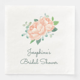 Peach Peony Brautparty Serviette