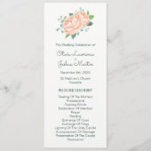 Peach Peony & Eukalyptus Weddingprogramme Programm (Vorderseite)