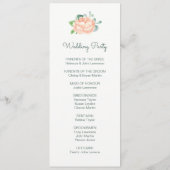 Peach Peony & Eukalyptus Weddingprogramme Programm (Rückseite)